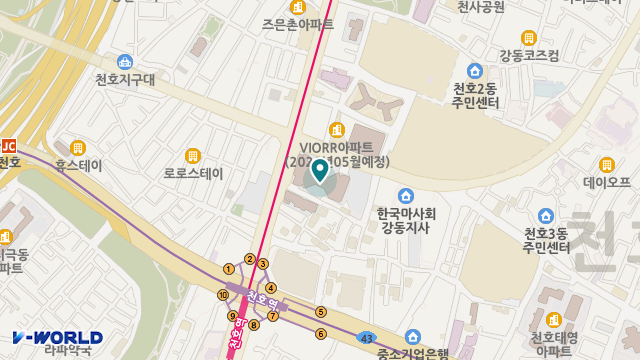 강동천호실버센터2호 위치 지도