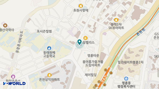 동래유유요양원 위치 지도
