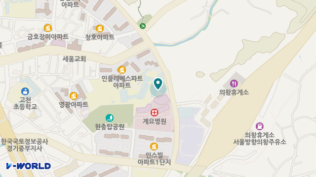 건강누리 의왕시립 노인요양원 위치 지도