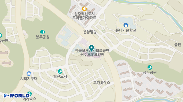 원주보훈요양원 위치 지도