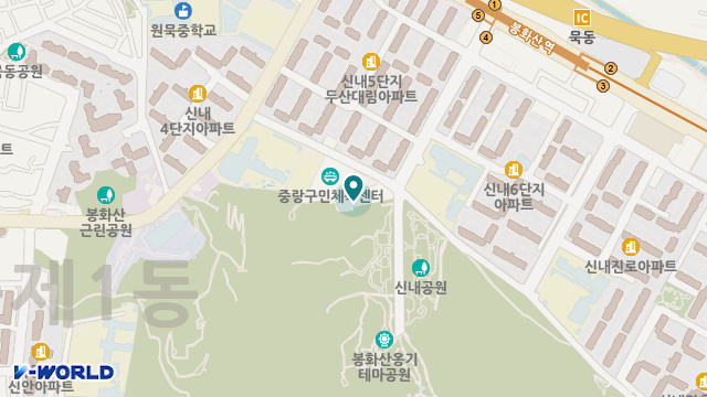 구립신내노인종합복지관 병설 신내데이케어센터 위치 지도