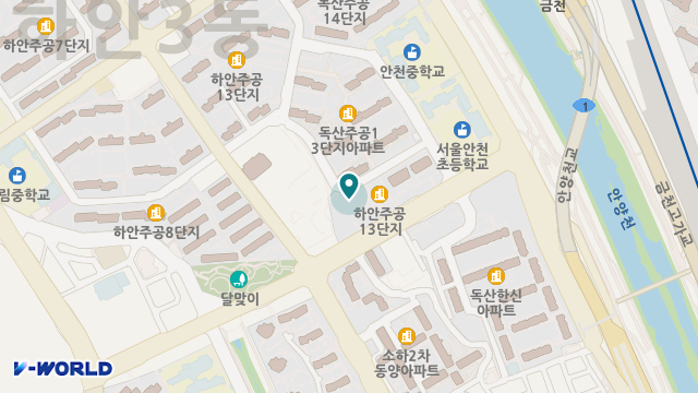 금천한내데이케어센터 위치 지도