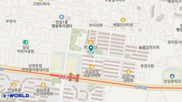안심정노인복지센터 위치 지도