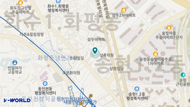동인천노인주야간보호센터 위치 지도