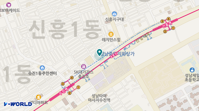 The쉼, 어르신주야간보호센터 신흥점 위치 지도