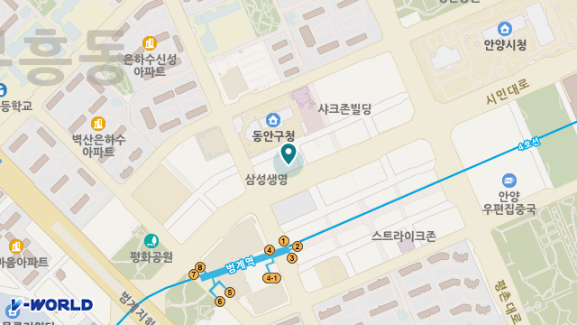 범계연세재가센터 위치 지도