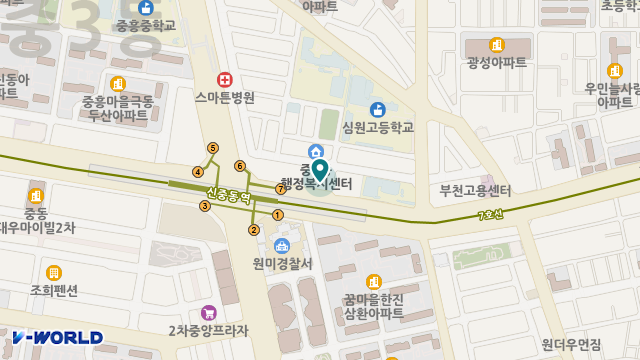 중동노인주간보호센터 중동점 위치 지도