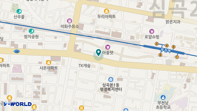 부천365주,야간보호센터 위치 지도