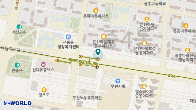 부천중앙 방문간호요양 통합재가센터 위치 지도