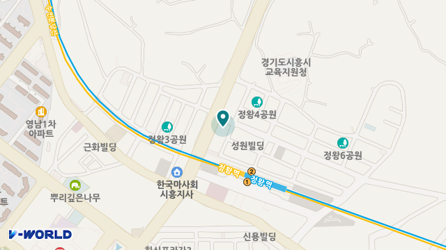 정왕노인주야간보호센터 위치 지도