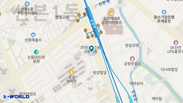 군포케어119재가장기요양기관 위치 지도