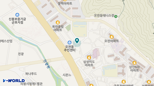 의왕재가복지센터 위치 지도