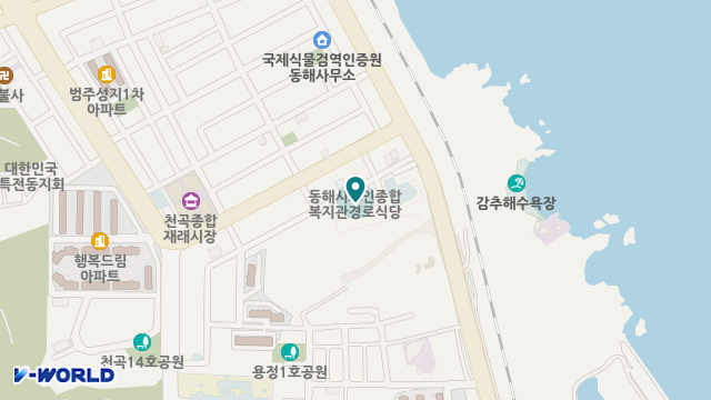 동해시노인종합복지관복지센터 위치 지도