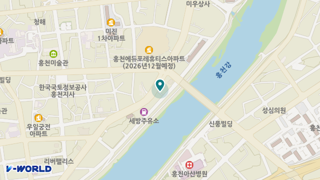 홍천재가복지센터 위치 지도