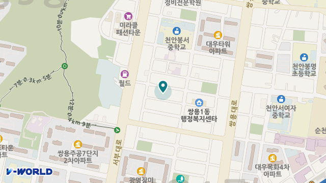 천안시노인종합복지관부설 천안노인복지센터 위치 지도