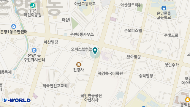 아산방문목욕 위치 지도