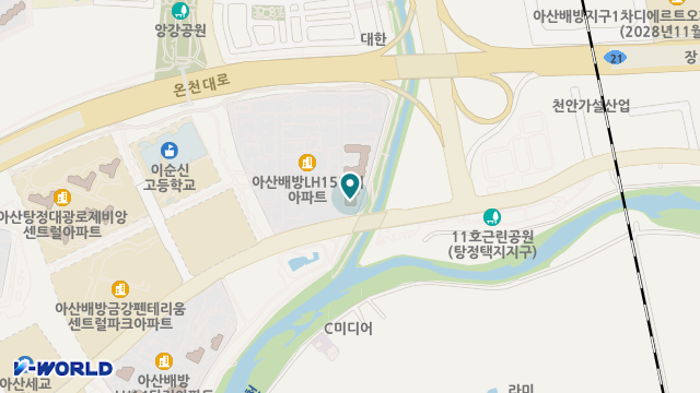 아산탕정 노인복지센터 위치 지도