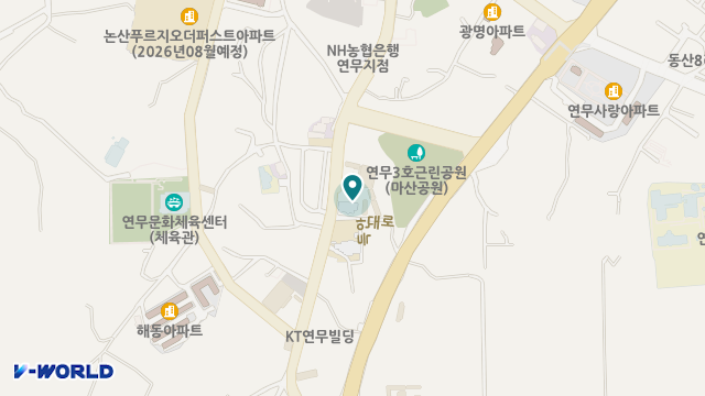 논산노인복지센터 위치 지도