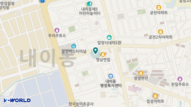 밀양재가복지센터 위치 지도