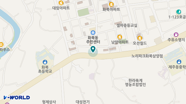 화북노인복지센터 위치 지도