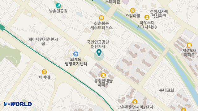 춘천즐거운노인복지센터 위치 지도