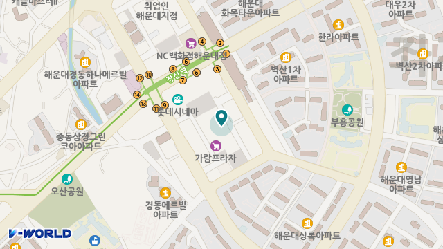 장산노인복지센터 위치 지도