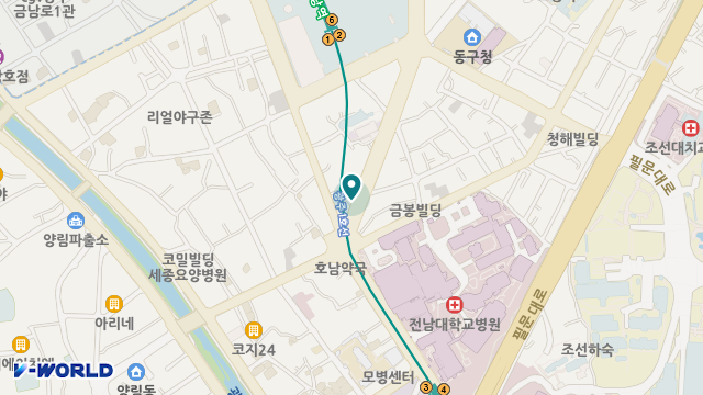전대의료기 위치 지도