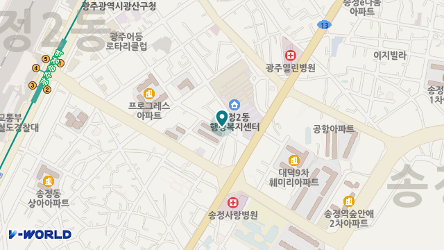 광주예향노인복지센터 위치 지도