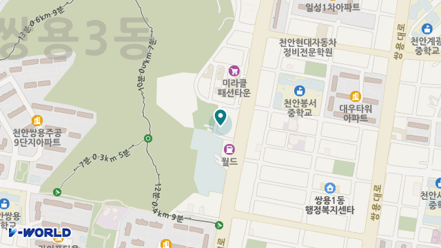 쌍용노인전문요양원병설주야간보호센터 위치 지도