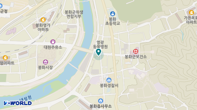 봉화종합의료기 위치 지도